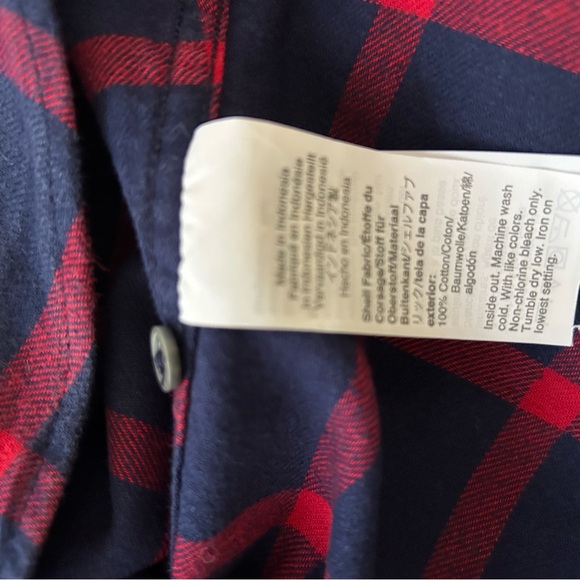 J Crew Womens Flannel Red & Blue Plaid Button Up Long Sleeve Button Up Size 12 - Picture 8 of 9